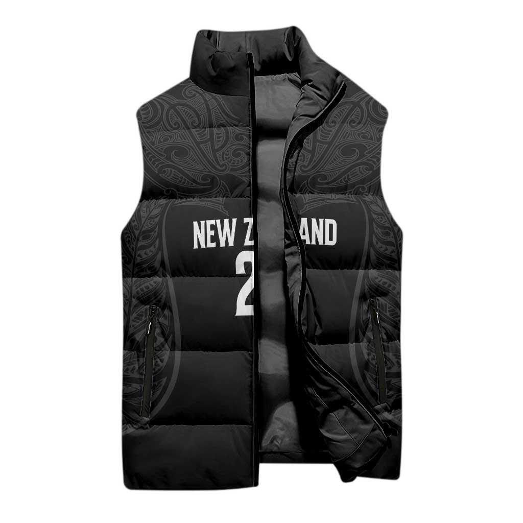 New Zealand Basketball Ta Moko Tribal Custom Sleeveless Puffer Jacket LT03 - Polynesian Pride