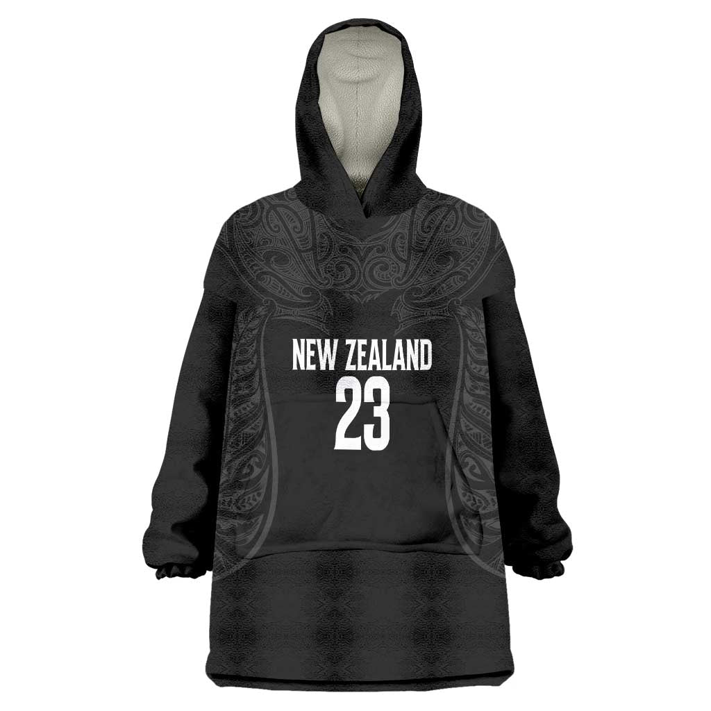 New Zealand Basketball Ta Moko Tribal Custom Wearable Blanket Hoodie