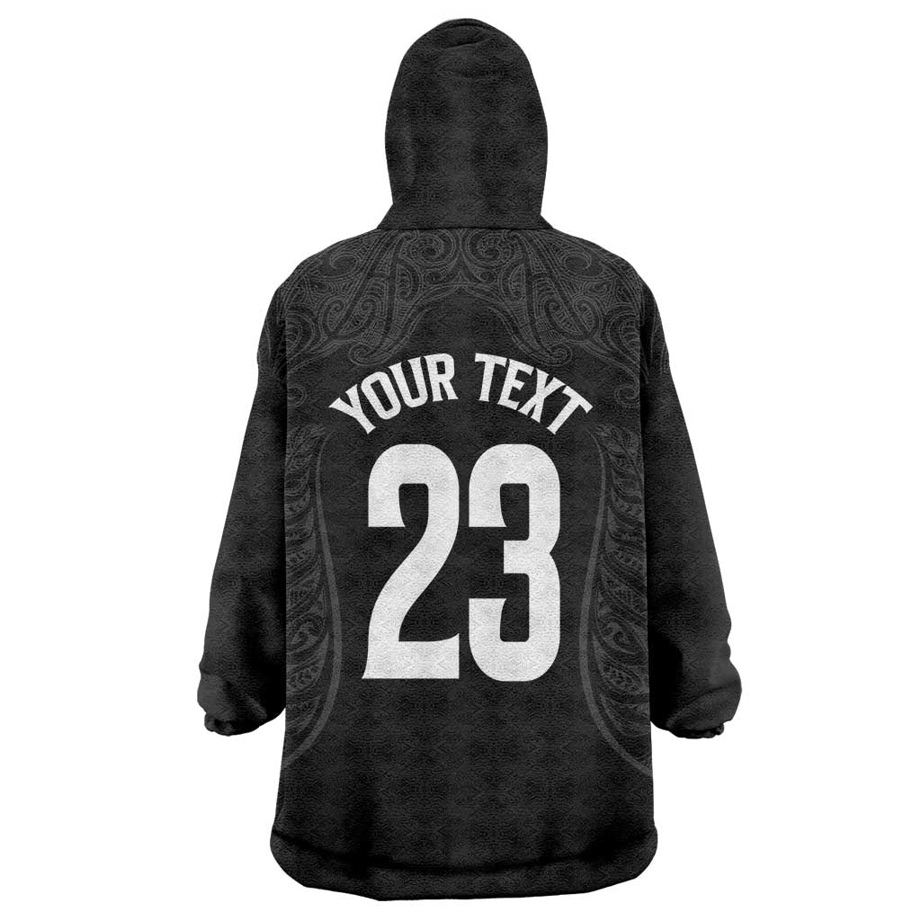 New Zealand Basketball Ta Moko Tribal Custom Wearable Blanket Hoodie