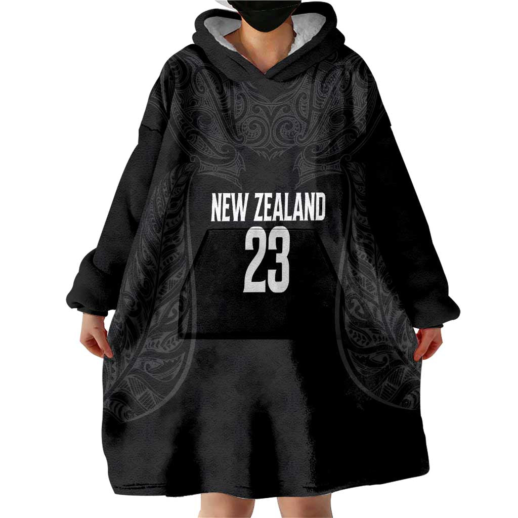 New Zealand Basketball Ta Moko Tribal Custom Wearable Blanket Hoodie