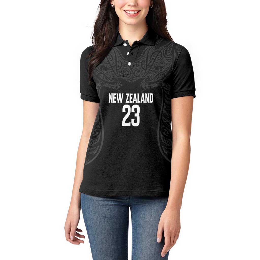 New Zealand Basketball Ta Moko Tribal Custom Women Polo Shirt