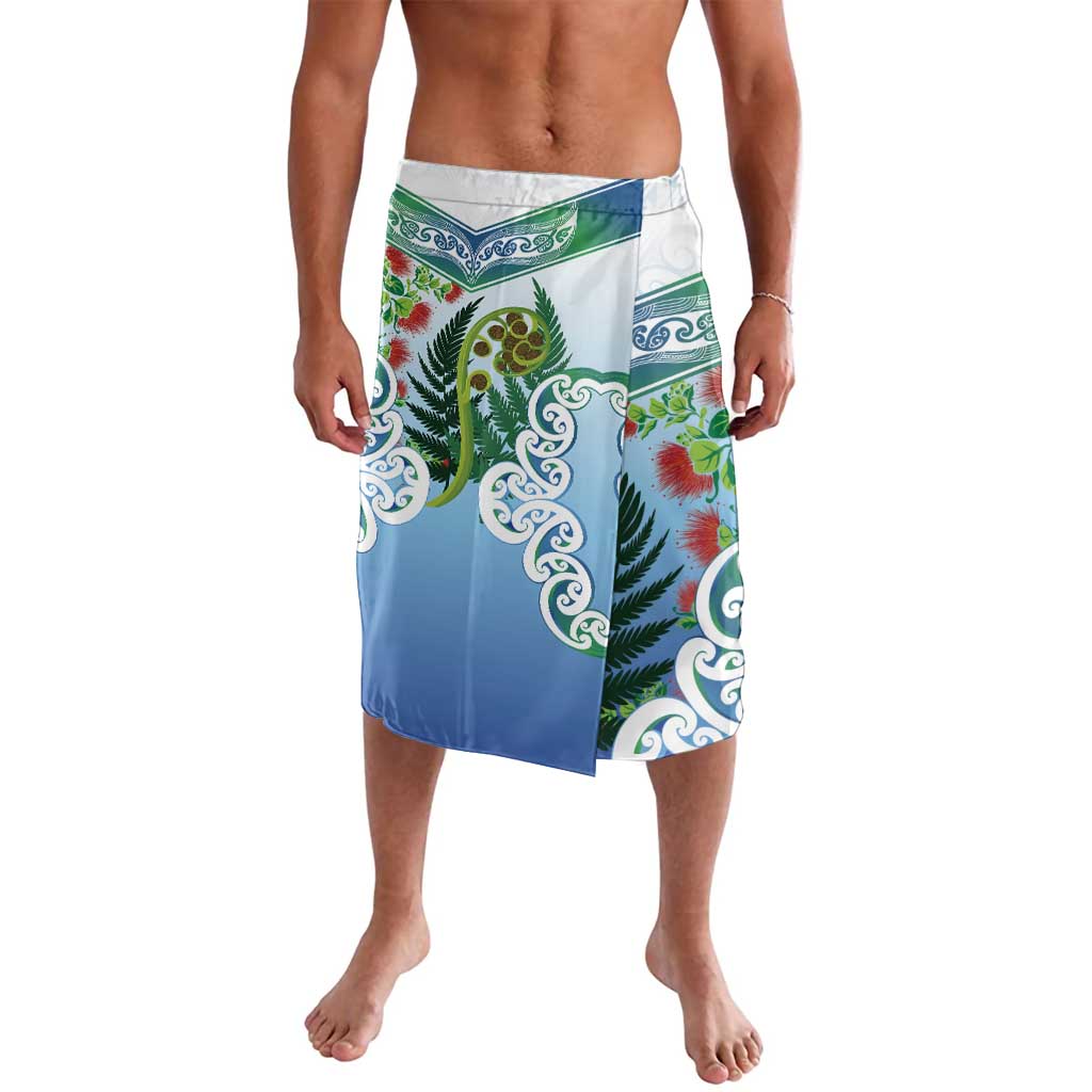 Aotearoa New Zealand Natural Plants Lavalava Pohutukawa with Silver Ferns Koru Frond Maori Tattoos