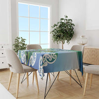 Aotearoa New Zealand Natural Plants Tablecloth Pohutukawa with Silver Ferns Koru Frond Maori Tattoos