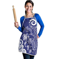 New Zealand Sea Animals with Maori Tribal Tattoo Apron Blue Color
