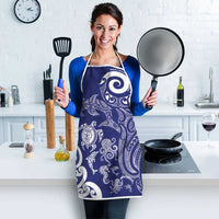New Zealand Sea Animals with Maori Tribal Tattoo Apron Blue Color