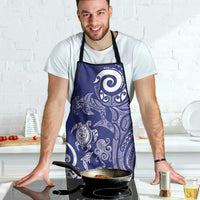 New Zealand Sea Animals with Maori Tribal Tattoo Apron Blue Color