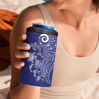 New Zealand Sea Animals with Maori Tribal Tattoo 4 in 1 Can Cooler Tumbler Blue Color