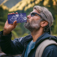 New Zealand Sea Animals with Maori Tribal Tattoo 4 in 1 Can Cooler Tumbler Blue Color