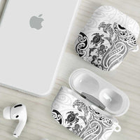 New Zealand Sea Animals with Maori Tribal Tattoo AirPods Case White Color