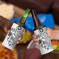 New Zealand Sea Animals with Maori Tribal Tattoo 4 in 1 Can Cooler Tumbler White Color