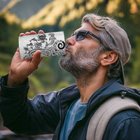 New Zealand Sea Animals with Maori Tribal Tattoo 4 in 1 Can Cooler Tumbler White Color