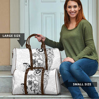 New Zealand Sea Animals with Maori Tribal Tattoo Travel Bag White Color LT03 - Polynesian Pride
