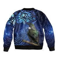 New Zealand Tui Bird Matariki Bomber Jacket Maori New Year with Galaxy Fern