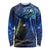 New Zealand Tui Bird Matariki Long Sleeve Shirt Maori New Year with Galaxy Fern