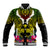 Hawaii Kanaka Maoli Baseball Jacket Double Shark and Hibiscus Flowers