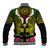Hawaii Kanaka Maoli Baseball Jacket Double Shark and Hibiscus Flowers