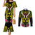 Hawaii Kanaka Maoli Couples Matching Mermaid Dress and Long Sleeve Button Shirt Double Shark and Hibiscus Flowers