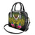 Hawaii Kanaka Maoli Shoulder Handbag Double Shark and Hibiscus Flowers