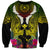 Hawaii Kanaka Maoli Sweatshirt Double Shark and Hibiscus Flowers