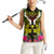 Hawaii Kanaka Maoli Women Sleeveless Polo Shirt Double Shark and Hibiscus Flowers