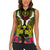 Hawaii Kanaka Maoli Women Sleeveless Polo Shirt Double Shark and Hibiscus Flowers