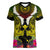 Hawaii Kanaka Maoli Women V-Neck T-Shirt Double Shark and Hibiscus Flowers