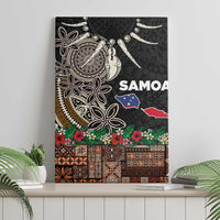 Samoa Siapo Polynesian Art Canvas Wall Art Tropical Flowers and Tatau Pattern Brown