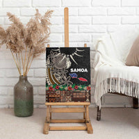 Samoa Siapo Polynesian Art Canvas Wall Art Tropical Flowers and Tatau Pattern Brown