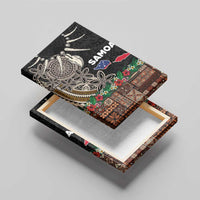 Samoa Siapo Polynesian Art Canvas Wall Art Tropical Flowers and Tatau Pattern Brown