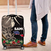 Samoa Siapo Polynesian Art Luggage Cover Tropical Flowers and Tatau Pattern Brown LT03 Brown - Polynesian Pride