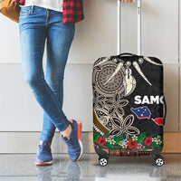 Samoa Siapo Polynesian Art Luggage Cover Tropical Flowers and Tatau Pattern Brown LT03 - Polynesian Pride