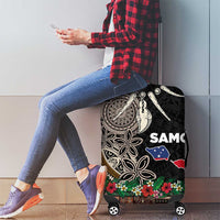 Samoa Siapo Polynesian Art Luggage Cover Tropical Flowers and Tatau Pattern Brown LT03 - Polynesian Pride