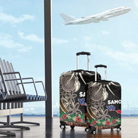 Samoa Siapo Polynesian Art Luggage Cover Tropical Flowers and Tatau Pattern Brown LT03 - Polynesian Pride