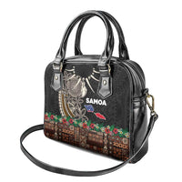 Samoa Siapo Polynesian Art Shoulder Handbag Tropical Flowers and Tatau Pattern Brown LT03 - Polynesian Pride