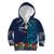 Samoa Siapo Polynesian Art Kid Hoodie Tropical Flowers and Tatau Pattern Navy