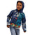 Samoa Siapo Polynesian Art Kid Hoodie Tropical Flowers and Tatau Pattern Navy