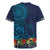 Samoa Siapo Polynesian Art Rugby Jersey Tropical Flowers and Tatau Pattern Navy