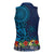 Samoa Siapo Polynesian Art Women Sleeveless Polo Shirt Tropical Flowers and Tatau Pattern Navy
