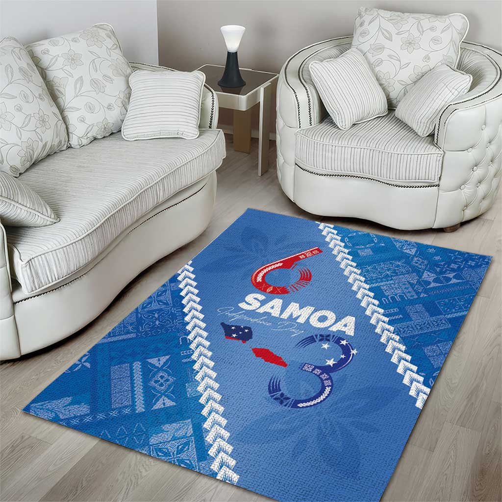 Samoa Independence Day Area Rug Anniversary 63th-Siapo Art
