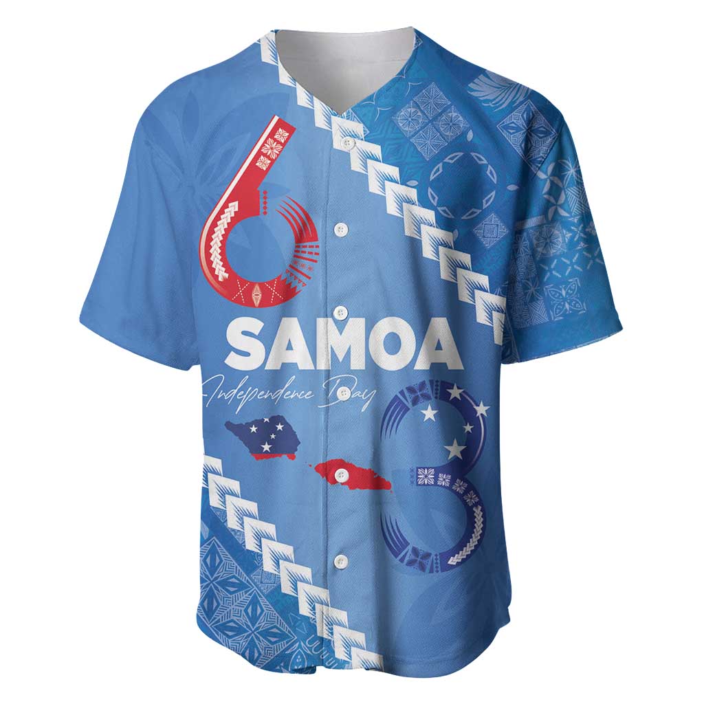 Samoa Independence Day Baseball Jersey Anniversary 63th-Siapo Art
