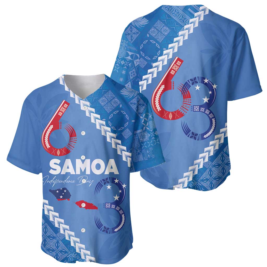 Samoa Independence Day Baseball Jersey Anniversary 63th-Siapo Art