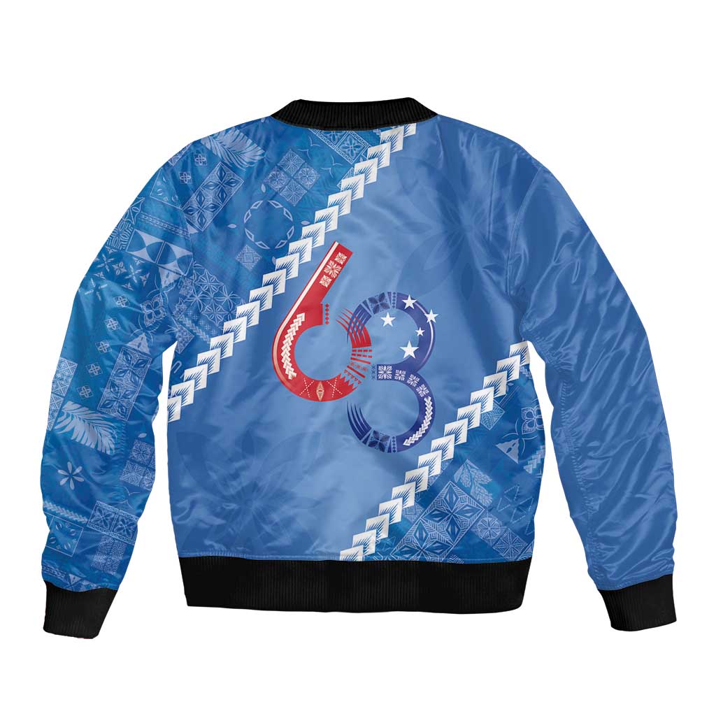 Samoa Independence Day Bomber Jacket Anniversary 63th-Siapo Art LT03 - Polynesian Pride