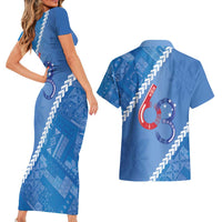 Samoa Independence Day Couples Matching Short Sleeve Bodycon Dress and Hawaiian Shirt Anniversary 63th-Siapo Art