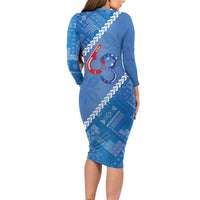 Samoa Independence Day Family Matching Long Sleeve Bodycon Dress and Hawaiian Shirt Anniversary 63th-Siapo Art