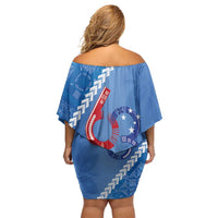 Samoa Independence Day Family Matching Off Shoulder Short Dress and Hawaiian Shirt Anniversary 63th-Siapo Art