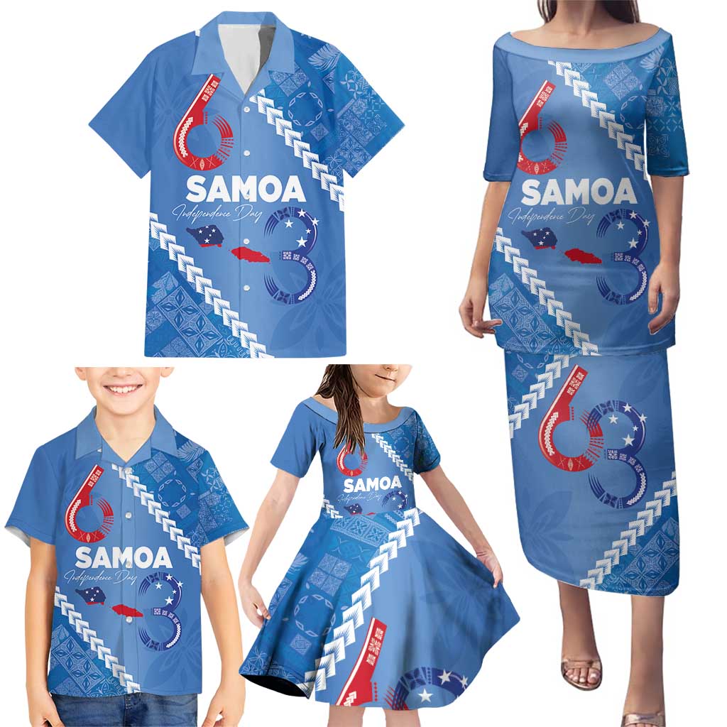Samoa Independence Day Family Matching Puletasi and Hawaiian Shirt Anniversary 63th-Siapo Art