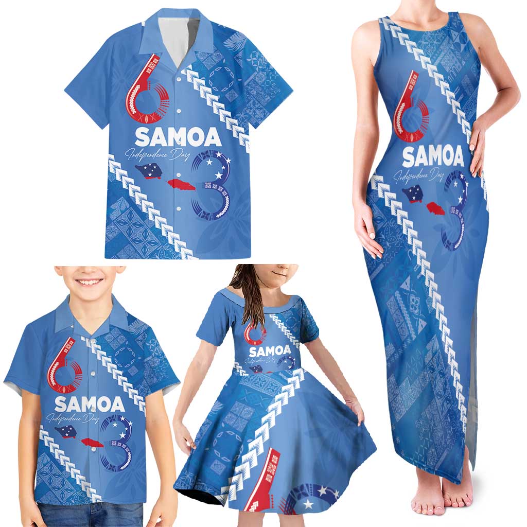 Samoa Independence Day Family Matching Tank Maxi Dress and Hawaiian Shirt Anniversary 63th-Siapo Art