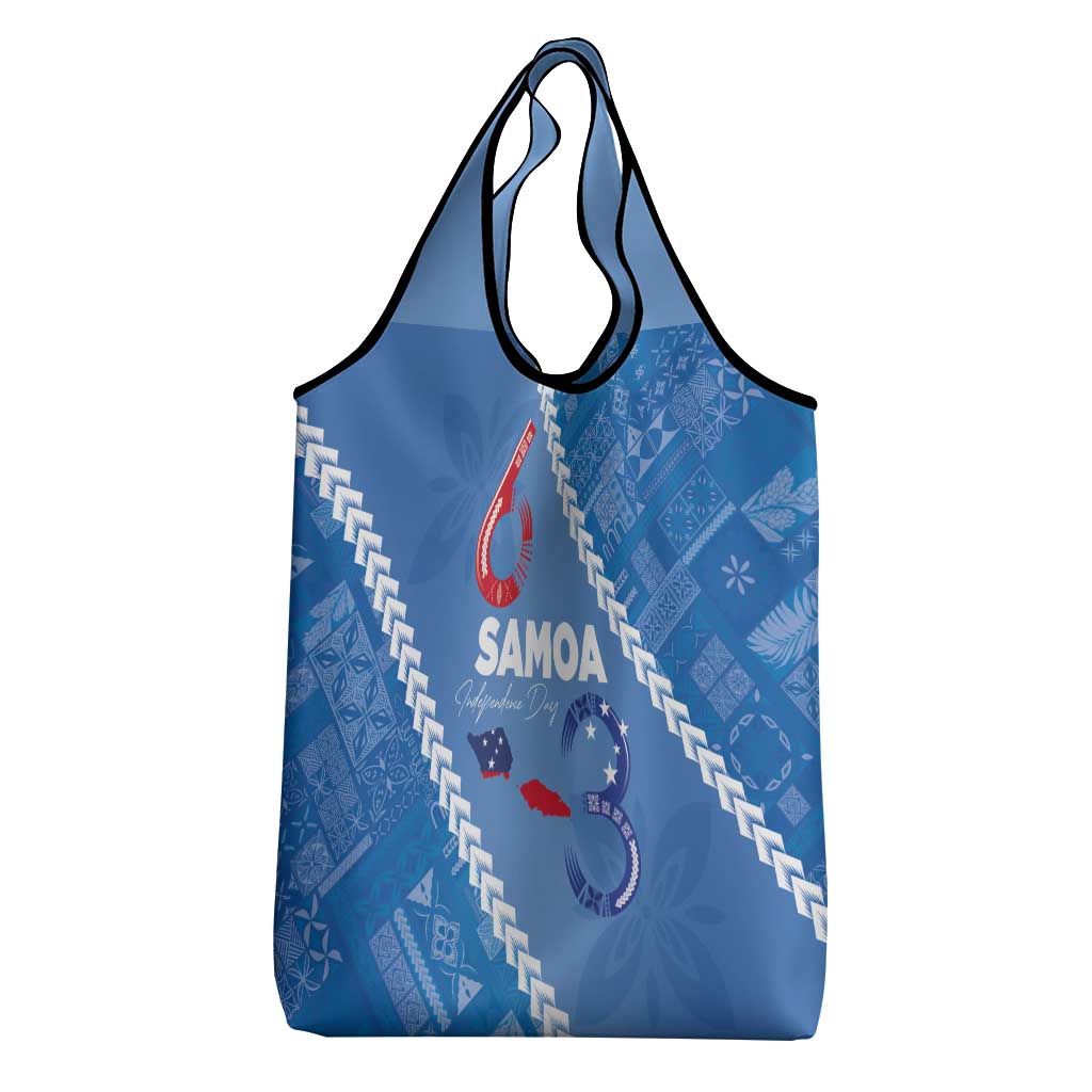 Samoa Independence Day Grocery Bag Anniversary 63th-Siapo Art