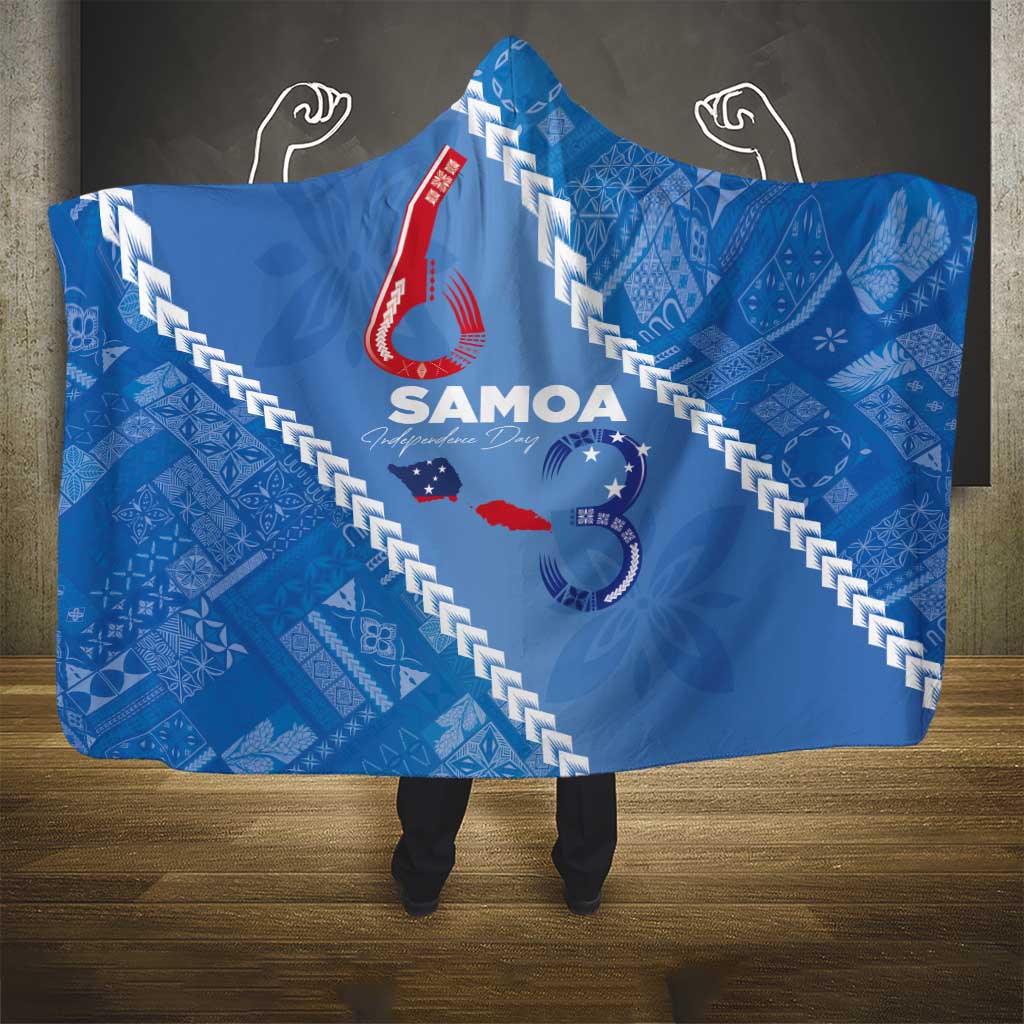 Samoa Independence Day Hooded Blanket Anniversary 63th-Siapo Art
