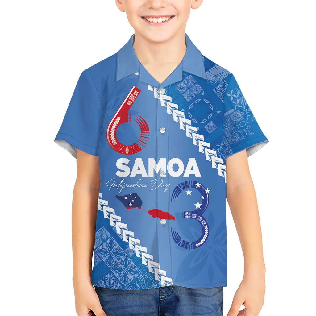 Samoa Independence Day Kid Hawaiian Shirt Anniversary 63th-Siapo Art